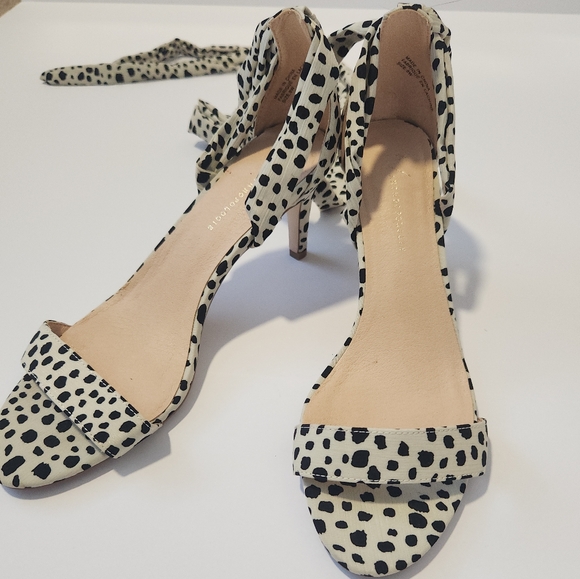 Anthropologie Cheetah Ankle Wrap Sandals - Picture 5 of 8